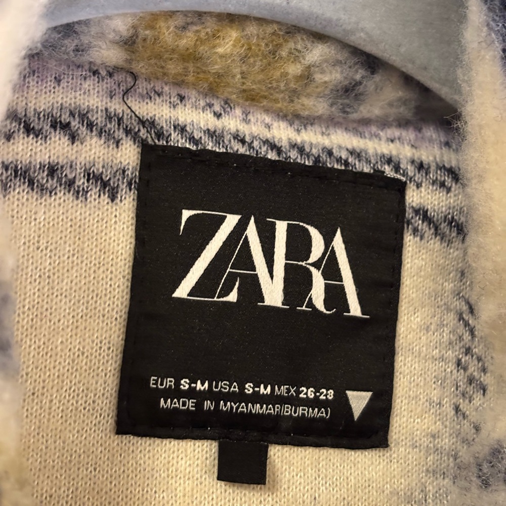 Zara Checkered Teddy Jacket - Purple and Green - Picture 9 of 11